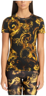 Versace Jeans Couture Abstract Multikleur Aquarel T-shirt Versace Jeans Couture , Black , Dames - M,S,Xs