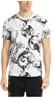 Versace Jeans Couture Abstract Multikleur Aquarel T-shirt Versace Jeans Couture , White , Heren