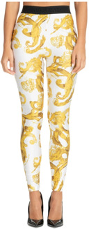 Versace Jeans Couture Abstracte Waterverf Leggings Versace Jeans Couture , White , Dames - Xs,2Xs
