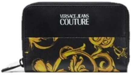 Versace Jeans Couture Barocco Print Zwarte Portemonnee voor Moderne Mannen Versace Jeans Couture , Black , Heren - ONE Size