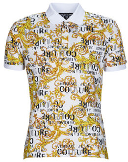Versace Jeans Couture Barok Patroon Polo voor Heren Versace Jeans Couture , Yellow , Heren - L,M