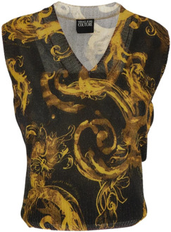 Versace Jeans Couture Barok Top in Viscose Versace Jeans Couture , Multicolor , Dames - L,M,S,Xs