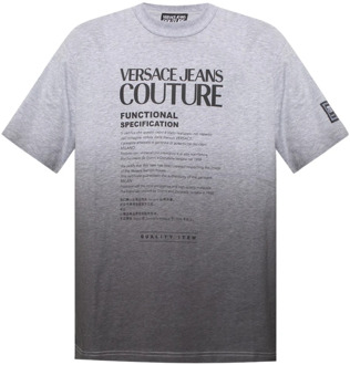 Versace Jeans Couture Bedrukt T-shirt met Logo Print Versace Jeans Couture , Gray , Heren - S