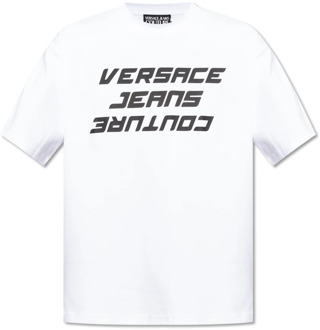 Versace Jeans Couture Bedrukt T-shirt Versace Jeans Couture , White , Heren - 2Xl,Xl,L,M,S