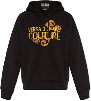 Versace Jeans Couture Bedrukte hoodie Versace Jeans Couture , Black , Heren - 2Xl,Xl,L,M,S,Xs
