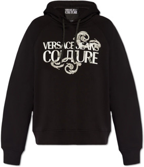 Versace Jeans Couture Bedrukte hoodie Versace Jeans Couture , Black , Heren - 2Xl,Xl,L,M,S