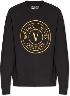 Versace Jeans Couture Bedrukte sweatshirt Versace Jeans Couture , Black , Heren - Xl,L,M,S