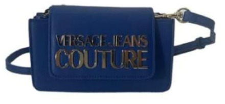 Versace Jeans Couture Blauwe Mini Schoudertas met Verstelbare Band Versace Jeans Couture , Blue , Dames - ONE Size