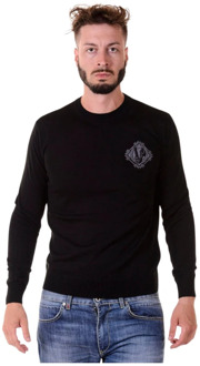 Versace Jeans Couture Comfortabele Gebreide Pullover Sweater Versace Jeans Couture , Black , Heren - Xl,S