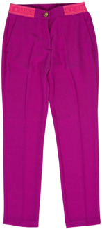 Versace Jeans Couture Crepe Cady Broek Versace Jeans Couture , Pink , Dames - Xs,2Xs