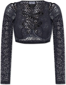 Versace Jeans Couture Crop top met lange mouwen Versace Jeans Couture , Black , Dames - M,S,Xs