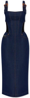 Versace Jeans Couture Denim slip jurk Versace Jeans Couture , Blue , Dames - M,Xs