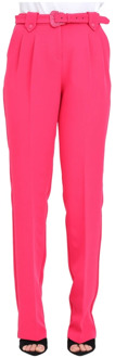 Versace Jeans Couture Fuchsia Cady Bistretch Buckle Broek Versace Jeans Couture , Pink , Dames - Xl,L,M,S,2Xs