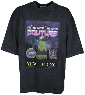 Versace Jeans Couture Galaxy Couture Oversized T-Shirt voor Heren Versace Jeans Couture , Gray , Heren - L