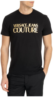 Versace Jeans Couture Gestreept Logo T-shirt Versace Jeans Couture , Black , Heren - 2Xl,M