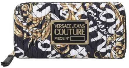Versace Jeans Couture Gewatteerde Logo Brush Couture Portemonnee Versace Jeans Couture , Black , Dames - ONE Size