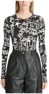 Versace Jeans Couture Graffiti Logo Bodysuit Versace Jeans Couture , Black , Dames - 2XS