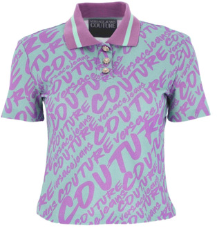 Versace Jeans Couture Groene T-shirts en Polos Versace Jeans Couture , Multicolor , Dames - L,S,Xs,2Xs