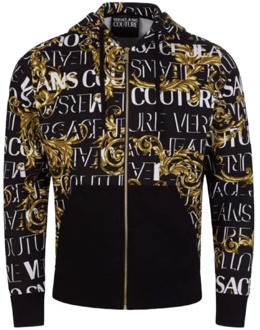 Versace Jeans Couture Heren Logo Couture Rits Hoodie Versace Jeans Couture , Multicolor , Heren