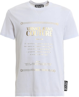 Versace Jeans Couture Heren Wit Logo T-shirt Versace Jeans Couture , White , Heren - XL