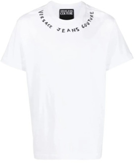 Versace Jeans Couture Heren wit logo T-shirt - Xxxl Versace Jeans Couture , White , Heren - 2Xl,3Xl