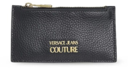 Versace Jeans Couture Herenportemonnee met Metalen Logo en Ritssluiting Versace Jeans Couture , Black , Heren - ONE Size