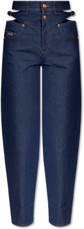 Versace Jeans Couture Hoge taille broek Versace Jeans Couture , Blue , Dames - W29,W26,W27,W30,W25,W28