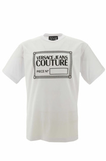 Versace Jeans Couture Iconisch Logo Heren T-shirt Versace Jeans Couture , White , Heren - Xl,L,S