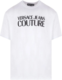 Versace Jeans Couture Iconisch Logo Katoenen Sweatshirt voor Heren Versace Jeans Couture , White , Heren - 2Xl,Xl,L,M,S,3Xl