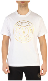 Versace Jeans Couture Katoenen Logo Print T-shirt Versace Jeans Couture , White , Heren - S