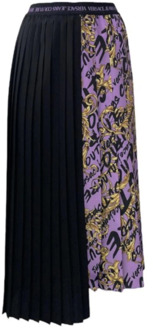 Versace Jeans Couture Lila Geplooide Asymmetrische Rok - Maat 42 Versace Jeans Couture , Purple , Dames - S