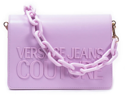Versace Jeans Couture Lila Institutional Logo Sketch 1 Crossbody Tas Versace Jeans Couture , Purple , Dames - ONE Size