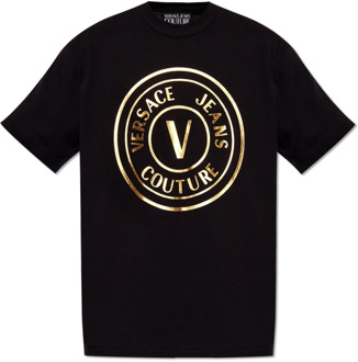 Versace Jeans Couture Logo-bedrukt T-shirt Versace Jeans Couture , Black , Heren - 2Xl,Xl,L,M,S