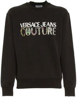 Versace Jeans Couture Logo Bedrukte Sweatshirt Versace Jeans Couture , Black , Heren - Xl,L,M,S