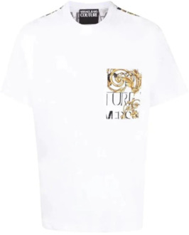 Versace Jeans Couture Logo Couture All Over Korte Mouw T-shirt - L Versace Jeans Couture , Multicolor , Heren