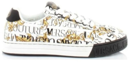 Versace Jeans Couture Logo Couture All Over Sneakers - Maat 43 Versace Jeans Couture , White , Heren - 43 EU