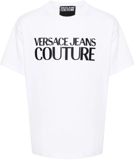 Versace Jeans Couture Logo T-shirt in Wit Versace Jeans Couture , White , Heren - 2Xl,Xl,L,M,S