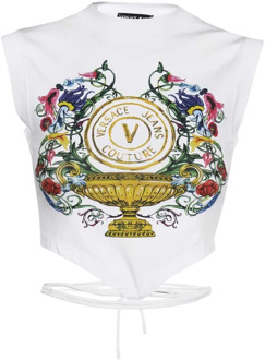Versace Jeans Couture Mouwloze Top Versace Jeans Couture , White , Dames - L,M,S,Xs,2Xs
