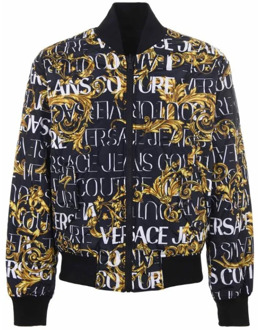 Versace Jeans Couture Omkeerbare Logo Couture Bomberjack - Zwart Versace Jeans Couture , Black , Heren
