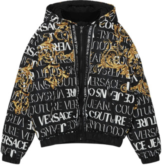 Versace Jeans Couture Omkeerbare Logo Jas Zwart 73Gau416 Cqs39 G89 Versace Jeans Couture , Black , Heren - 2XS
