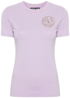 Versace Jeans Couture Paarse Logo T-shirt Versace Jeans Couture , Purple , Dames - Xs,2Xs