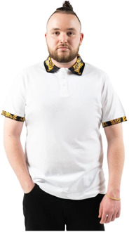 Versace Jeans Couture Polo Baroque Versace Jeans Couture , White , Heren - 2Xl,Xl,L,M