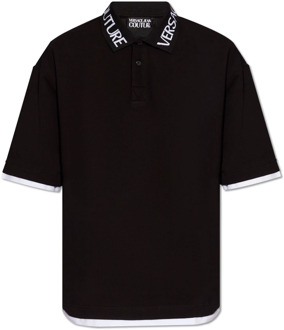 Versace Jeans Couture Polo shirt met logo Versace Jeans Couture , Black , Heren - 2Xl,Xl,L,M,S