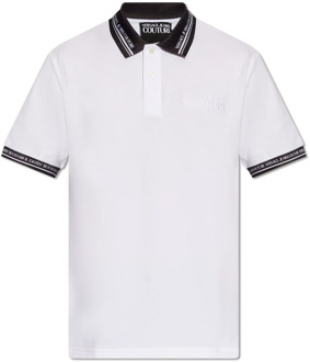 Versace Jeans Couture Polo shirt met logo Versace Jeans Couture , White , Heren - 2Xl,Xl,L,M,S,3Xl