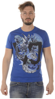 Versace Jeans Couture Print 21 Slim MC Tee Versace Jeans Couture , Blue , Heren - 2XL