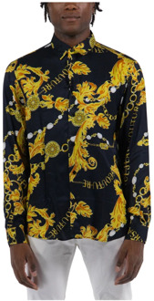 Versace Jeans Couture Print Twill Chain Couture Sweatshirt Versace Jeans Couture , Black , Heren - M
