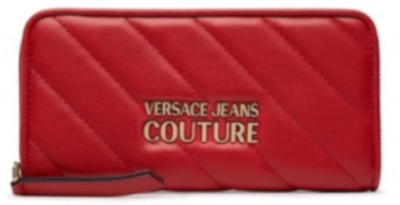 Versace Jeans Couture Rode Gewatteerde Logo Portemonnee Versace Jeans Couture , Red , Dames - ONE Size