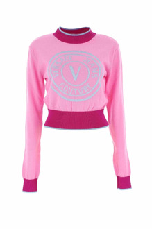 Versace Jeans Couture Roze Sweaters voor Vrouwen Versace Jeans Couture , Pink , Dames