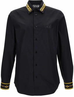 Versace Jeans Couture Slim Fit Chain Panel Nylon Shirt Versace Jeans Couture , Black , Heren - Xl,L,M,S
