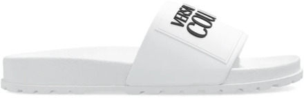 Versace Jeans Couture Slippers met logo Versace Jeans Couture , White , Dames - 36 Eu,38 Eu,37 Eu,35 Eu,39 Eu,40 Eu,41 EU